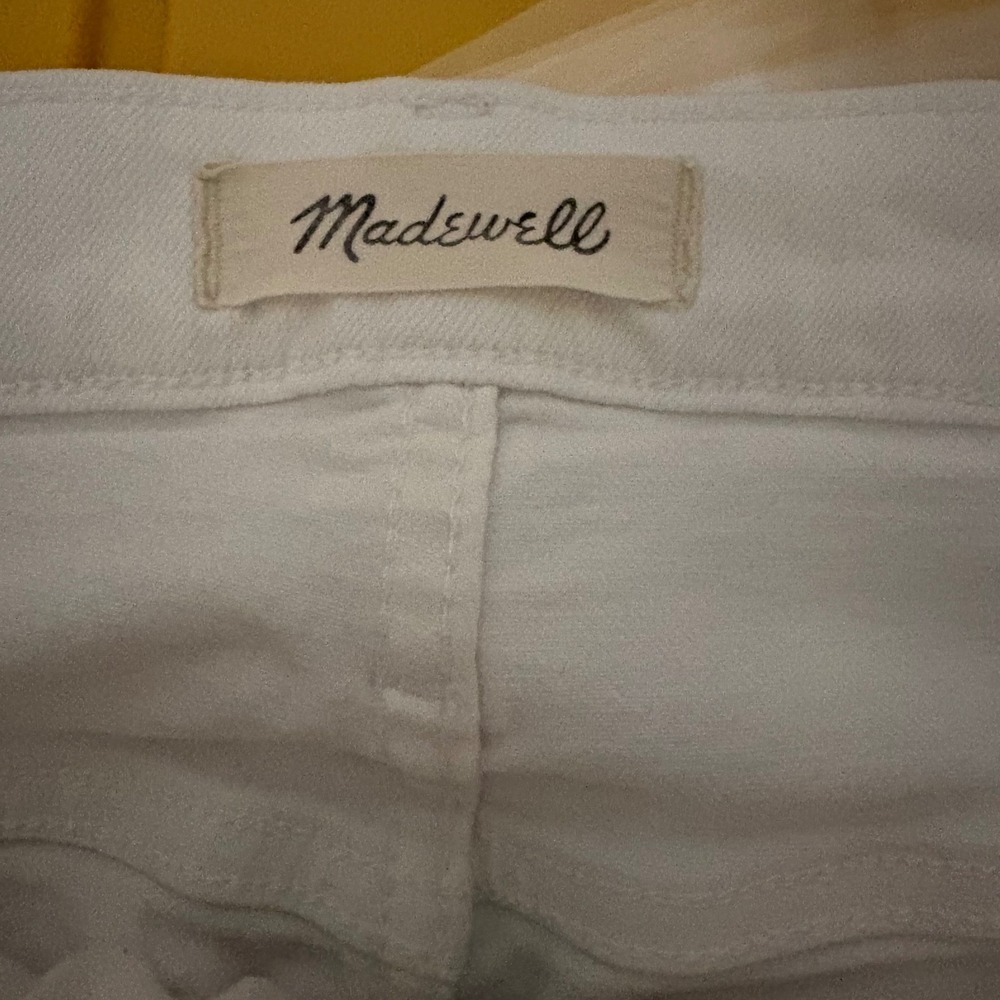 Madewell Slim Wide Leg Crop Jeans White Button Fly Size 27 - Picture 6 of 6